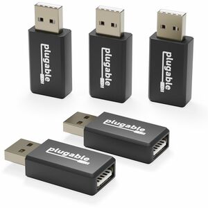 Plugable USB Data Blocker (5-Pack) Prevent Hacking Device, Protect Against Juice Jacking at Public USB Ports - Safe Chargi