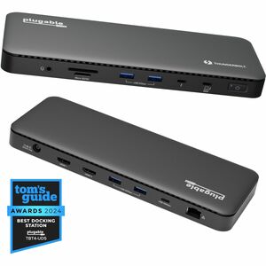 Plugable Thunderbolt 4 Dock with 100W Charging, Thunderbolt Certified - Laptop Docking Station Dual Monitor Single 8K or D