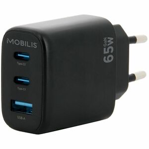 WALL CHARGER - 65W - 2 USB C + 1 USB A - GAN