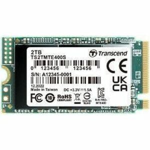 Transcend SSD400S MTE400S 2 TB Solid State Drive - M.2 2242 Internal - PCI Express NVMe (PCI Express NVMe 3.0 x4) - Notebo