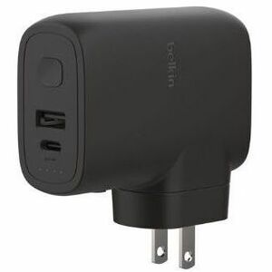 Belkin Hybrid Wall Charger and Power Bank - 5K mAh - 1xUSB-A, 1xUSB-C (25W) - Portable Charger - Black - 1 Pack - 25 W - 1