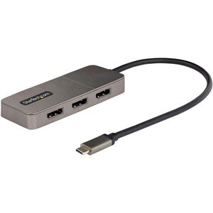 StarTech.com 3-Port USB-C Multi-Monitor Adapter, Type-C to 3x DisplayPort MST Hub, Triple 4K60Hz DP Display Extender / Spl