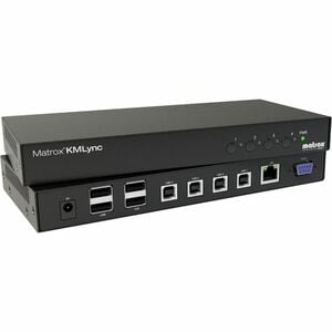Matrox KMLYNC KVM-Switchbox - TAA-konform - 4 Computer - 4K - 1 x Netzwerk (RJ-45) - 8 x USB - USB 2.0