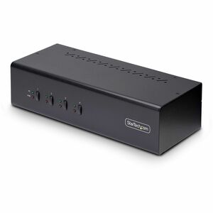 StarTech.com 4-Port KVM Switch Dual Monitor DisplayPort, 4K 60Hz, 2x USB 3.0 Ports, Hotkey/Drucktasten, KVM Umschalter, 4 