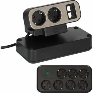 Brennenstuhl Power Strip - Right-angled Connector - 2 x AC Power, 7 x AC Power - 2 m Cord - 230 V AC Voltage - 3.68 kW - C