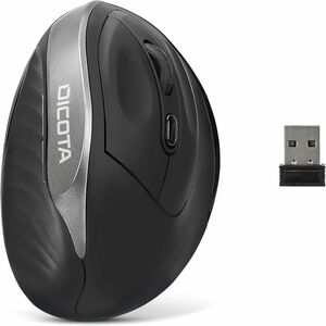 Dicota Relax Mouse - Radio Frequency - USB Type A - Optical - 5 Button(s) - Black - Wireless - 10 m - 1600 dpi - Scroll Wh