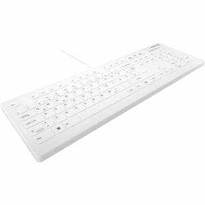 Active Key AK-C8112 Keyboard - Cable Connectivity - USB Type A Interface - White - Membrane/Scissor Keyswitch