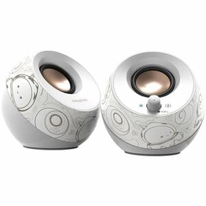 Creative Pebble V3 2.0 Bluetooth Speaker System - 8 W RMS - Artisan White - Desktop