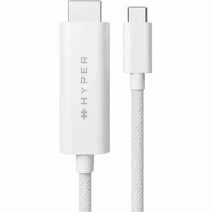 Hyper HyperDrive HD6007WHGL 2.50 m HDMI/USB-C A/V Cable - Cable for Audio/Video Device, USB Device, Monitor, Smartphone, T