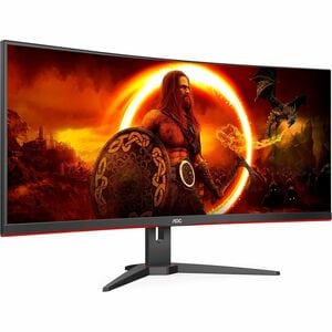 AOC CU34G2XE 34" Class UWQHD Ecrã curvo Monitor LED para jogos - 21:9 - Preto - 86.4 cm (34") Viewable - Alinhamento verti