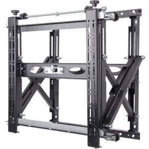 B-Tech Pro-Install BT8310XL Wall Mount for Flat Panel Display, Wall Mount, Pole - Black - Height Adjustable - 106.7 cm to 