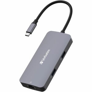 Verbatim USB-Typ C Docking Station - Ladefunktion - 4K - 3840 x 2160 - 3 x USB-Anschlüsse - 2 x USB Typ-A-Anschlüsse - USB