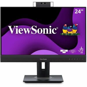 ViewSonic VG2457V 24 Inch 1080p Video Conference Docking Monitor with Windows Hello Compatible IR Webcam, Advanced Ergonom