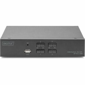 Digitus DS-12891 KVM Switchbox - 4 Computer(s) - 1 Local User(s) - 4K - 3840 x 2160 - 7 x USB - USB 2.0 - 5 x DisplayPort