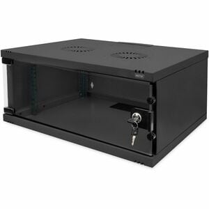 Digitus 4U Wandmontierbar Geschlossener Schrank Rackschrank für Networking270 mm Rack Depth - Schwarz - Glas, Blech - 60 k