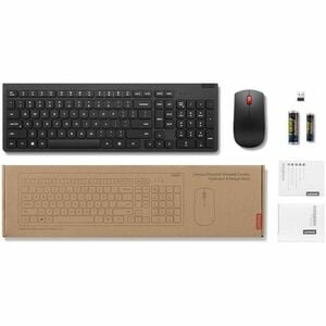 Clavier et souris Lenovo Essential - Français - USB Type A Sans fil RF 2,40 GHz Clavier - Couleur du clavier/pavé tactile: