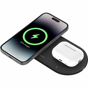 BELKIN BOOST CHARGING PAD 2-IN-1 QI2 MAGNETIC 15W BLK