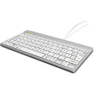 R-Go Compact Break Keyboard - Cable Connectivity - USB Type C Interface - French - AZERTY Layout - White - Scissors Keyswi