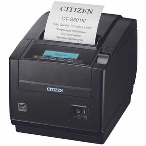 Citizen CT-S801III Hospitality Direct Thermal Printer - Monochrome - Receipt Print - USB Host - With Cutter - Black - 7.6 