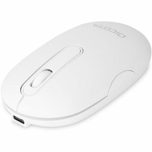 Dicota Mouse - Bluetooth/Radio Frequency - USB Type A, USB Type C - Optical - White - Wireless - 2.40 GHz - Rechargeable -