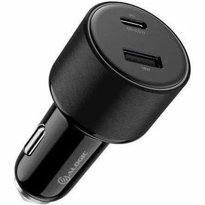 100W car charger USB-C USB-A ports fast charging for laptops, tablets, and smartphones with 1m cable