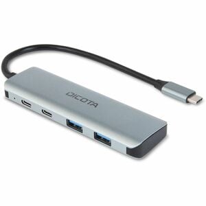 Dicota USB-Hub - USB-Typ C - 1,25 GB/s - Notebook - Silber - 4 Total USB Port(s) - 4 USB 3.0 Port(s) - Mac, PC