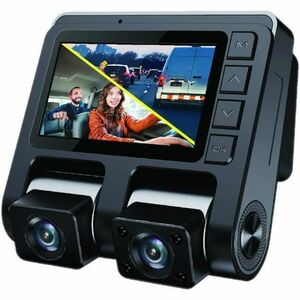 GekoGear Front/Rear Dashcam With Display - 2.5" Screen - Front/Rear - 1920 x 1080 Video - CMOS