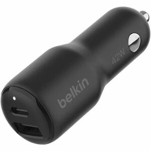 Belkin BoostCharge Auto Adapter - Universal Adapter - 1 USB - 1 USB Type-C - For iPhone, iPad Pro, iPad mini - 12 V DC Inp