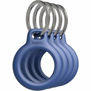 Belkin Secure Holder With Key Ring For AirTag 4-Pack - Blue - Durable, Scratch Protection, Twist Lock, Sturdy, Key Ring - 