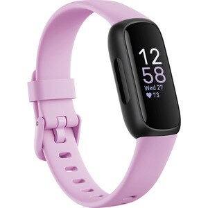 Fitbit Inspire 3 FB424 Smart Band - Black, Lilac Bliss Body Color - Heart Rate Monitor, Pulse Oximeter Sensor, Temperature