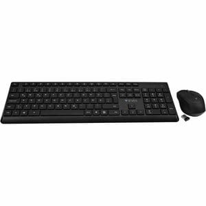 V7 CKW350DE Tastatur & Maus - Deutsch - Tastatur, Kabellos, Funk 2,40 GHz, Schwarz - Maus, Optische, Kabellos, Funk, 1600 
