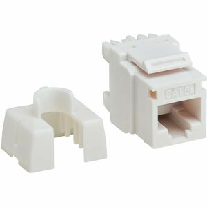 Eaton Tripp Lite Series Cat6a Keystone Jacks, 10 Pack - 4PPoE Compliant, 110/Krone, 568A/B, RJ45 Ethernet, White, TAA - 10