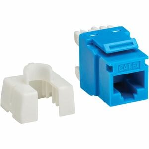 Eaton Tripp Lite Series Cat6a Keystone Jack - 4PPoE Compliant, 110/Krone, 568A/B, RJ45 Ethernet, Blue, TAA - 1 x RJ-45 Key