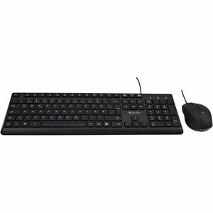 V7 CKU350DE Keyboard & Mouse - German - USB Cable Keyboard - 107 Key - Keyboard/Keypad Color: Black - USB Cable Mouse - Op