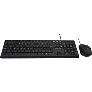 V7 CKU350ES Keyboard & Mouse - Spanish - USB Cable Keyboard - 107 Key - Keyboard/Keypad Color: Black - USB Cable Mouse - O