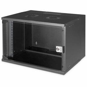 Digitus SOHO PRO 7U Wandmontierbar Geschlossener Schrank Rackschrank für Networking327 mm Rack Depth - Schwarz - Glas, Pla