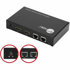 SIIG HDMI Over IP Encoder & Decoder Transceiver, TX/RX Mode Switching, Cascading, 1080p, 1 to 1 600ft - SIIG HDMI Over IP 