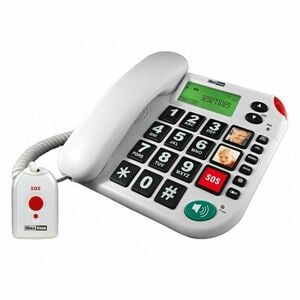 Telefono standard MaxCom - Parato montabile - Bianco - Vivavoce - Compatibile con apparecchio acustico