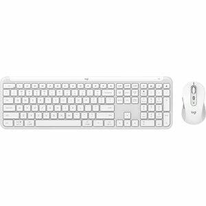 Logitech Signature Slim MK950 Keyboard & Mouse - USB Type A Wireless Bluetooth 5.1 Keyboard - English - Off White - USB Ty