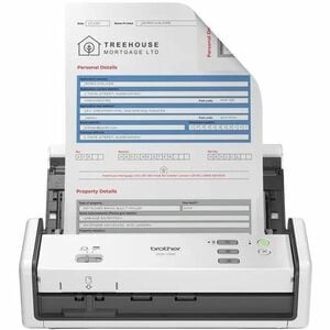 Brother ADS-1300 Sheetfed Scanner - 600 dpi Optical - White - 48-bit Color - 30 ppm (Mono) - 30 ppm (Color) - Colour, Grey