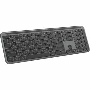 Logitech Signature Slim K950 键盘 - 无线 连接 - A 型 USB 接口 - 英文 - 灰 - 蓝牙 - 5.1 - 10 m - 开始, 静音, 屏幕截图, 首页, 音量控制 热键 - Windows 10, 