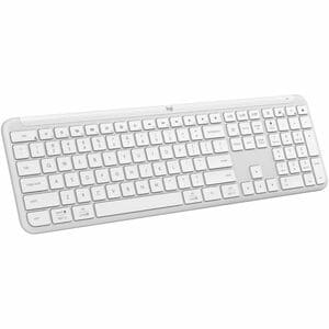 Logitech Signature Slim K950 键盘 - 无线 连接 - A 型 USB 接口 - 英文 - 珍珠白 - 蓝牙 - 5.1 - 10 m - 开始, 静音, 屏幕截图, 首页, 音量控制 热键 - Windows 10