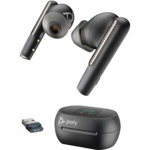 Poly Voyager Free 60+ UC True Wireless Earbud Stereo Earset - Carbon Black - Microsoft Teams Certification - Binaural - In