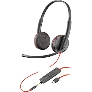 Cuffie Poly Blackwire C3225 Cavo Over-the-head Stereo - Nero - Microsoft Teams Certification - Binaural - Ear-cup - 32 Ohm
