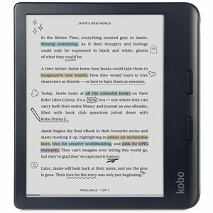 Kobo Libra Colour Digital Text Reader - Black - 24000 Book(s) - 32 GB Flash - 17.8 cm (7") Display - Touchscreen - 1264 x 