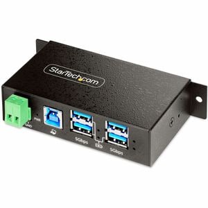 StarTech.com USB Hub - USB 3.2 (Gen 1) Type B - Wall/Desktop/DIN Rail Mountable - 4 USB Port(s) - UASP Support - PC, Mac, 