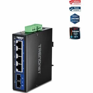 TRENDnet TI-G51SC 5 Ports Ethernet Switch - Gigabit Ethernet - 1000Base-T, 1000Base-SX - 2 Layer Supported - Modular - 3.6