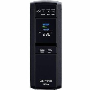 CyberPower PFC Sinewave CP1600EPFCLCD-UK Line-interactive UPS - 1.60 kVA/1 kW - Tower - AVR - 8 Hour Recharge - 2.60 Minut