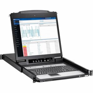 Tripp Lite by Eaton NetDirector LCD Rack Console KVM Switch - Metal, Plastic - Black - 16 Computer(s) - 48.3 cm (19") LCD 