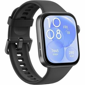 Huawei WATCH FIT 3 Smart Watch - Square Case Shape - 43 mm Case Height - 9.90 mm Case Thickness - Black Body Color - Black